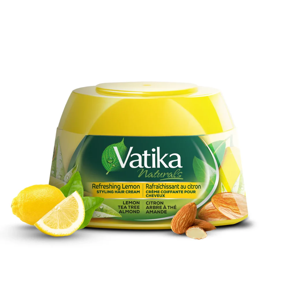 Vatika Naturals Refreshing Lemon Styling Hair Cream 210ml | Refresh, Hydrate & Style Hair