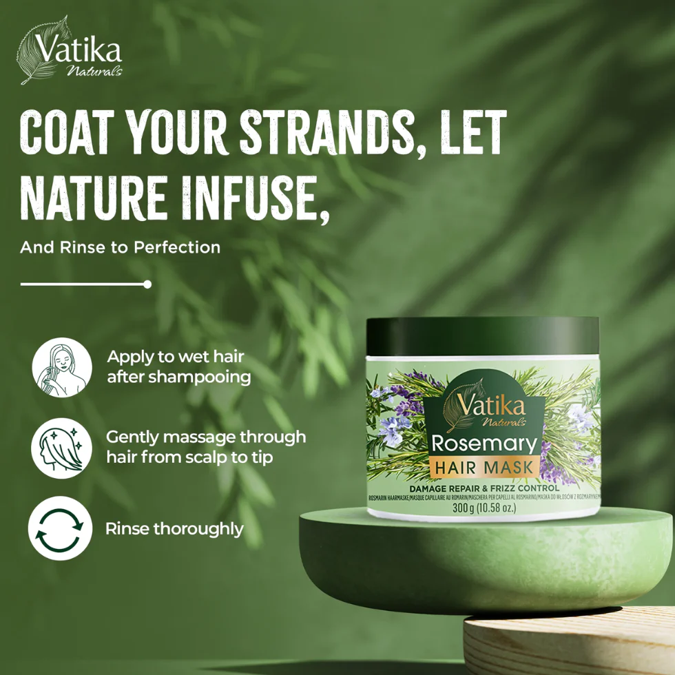 Vatika Naturals Rosemary Hair Mask 300ml | Deep Hydration & Strength Care - Image 3