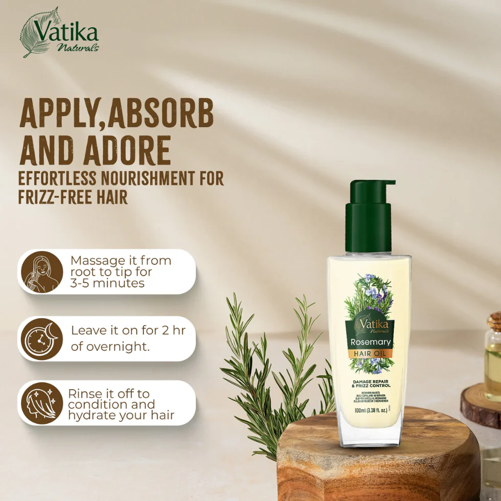 Vatika Naturals Rosemary Hair Oil 100ml | Nourish, Strengthen & Revitalize Hair - Image 3
