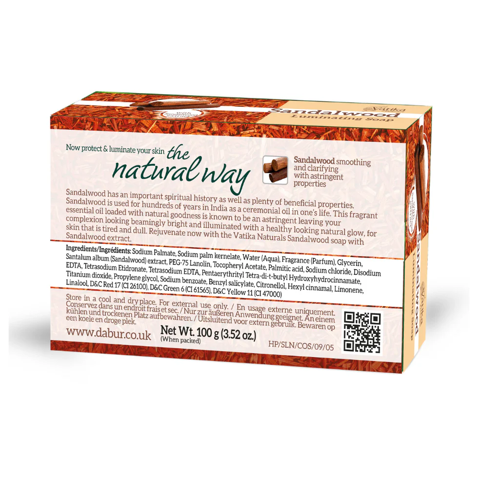 Vatika Naturals Sandalwood Soap 100g | Nourish &amp; Brighten Skin Naturally - Image 3