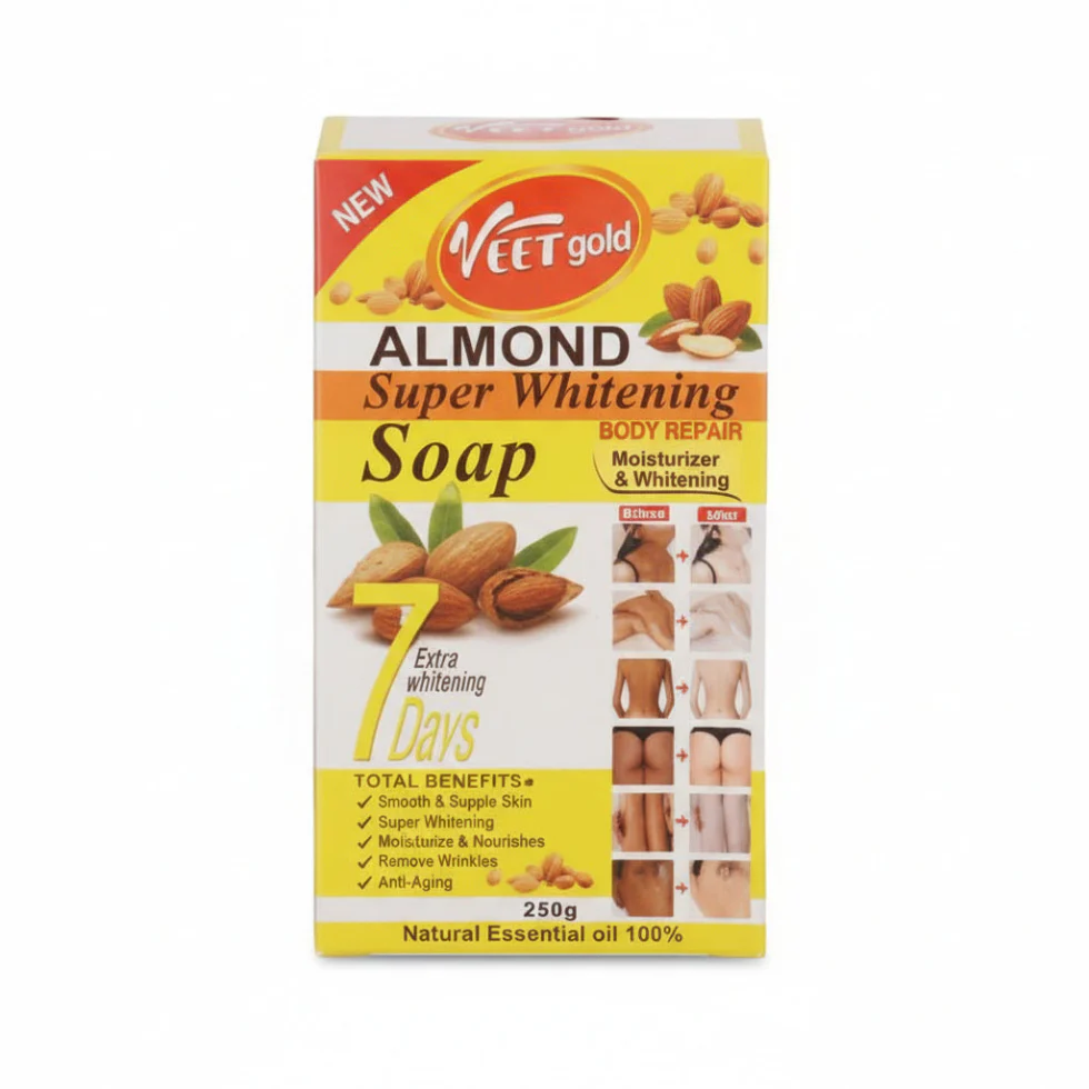 Veet Gold Almond Super Whitening Soap 250g | Brightening Moisturizing Bar