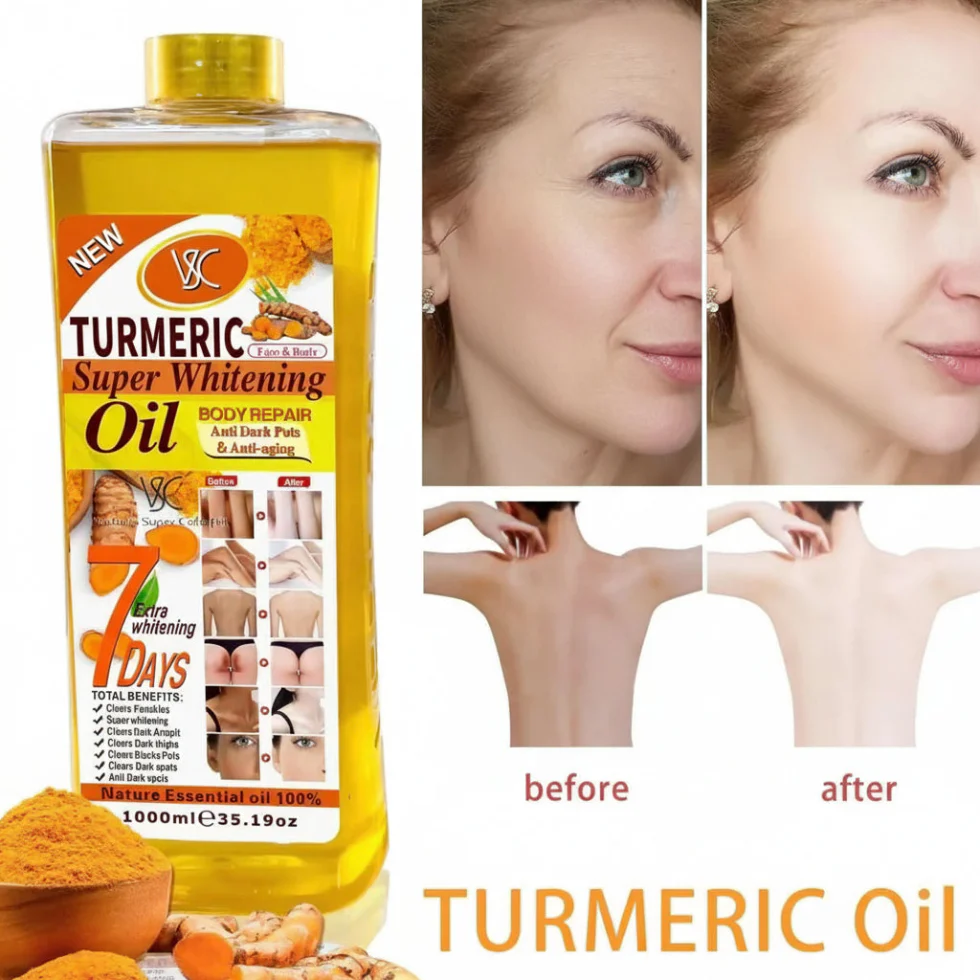 Veet Gold Turmeric Whitening Oil 1000ml | Brightening & Dark Spot Repair - Image 3