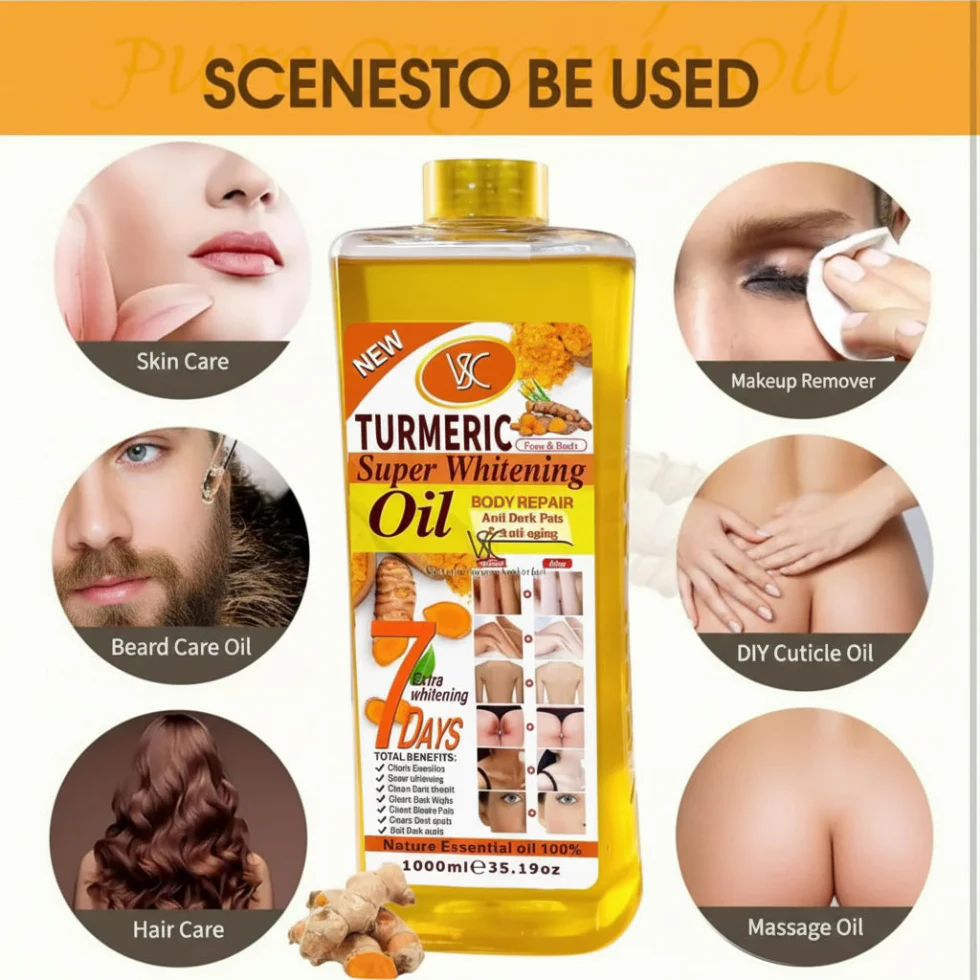 Veet Gold Turmeric Whitening Oil 1000ml | Brightening & Dark Spot Repair - Image 4