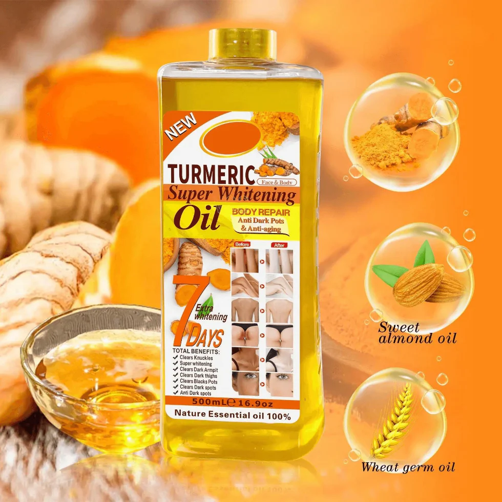 Veet Gold Turmeric Whitening Oil 500ml | Dark Spot Repair & Glow Boost Body Oil - Image 2