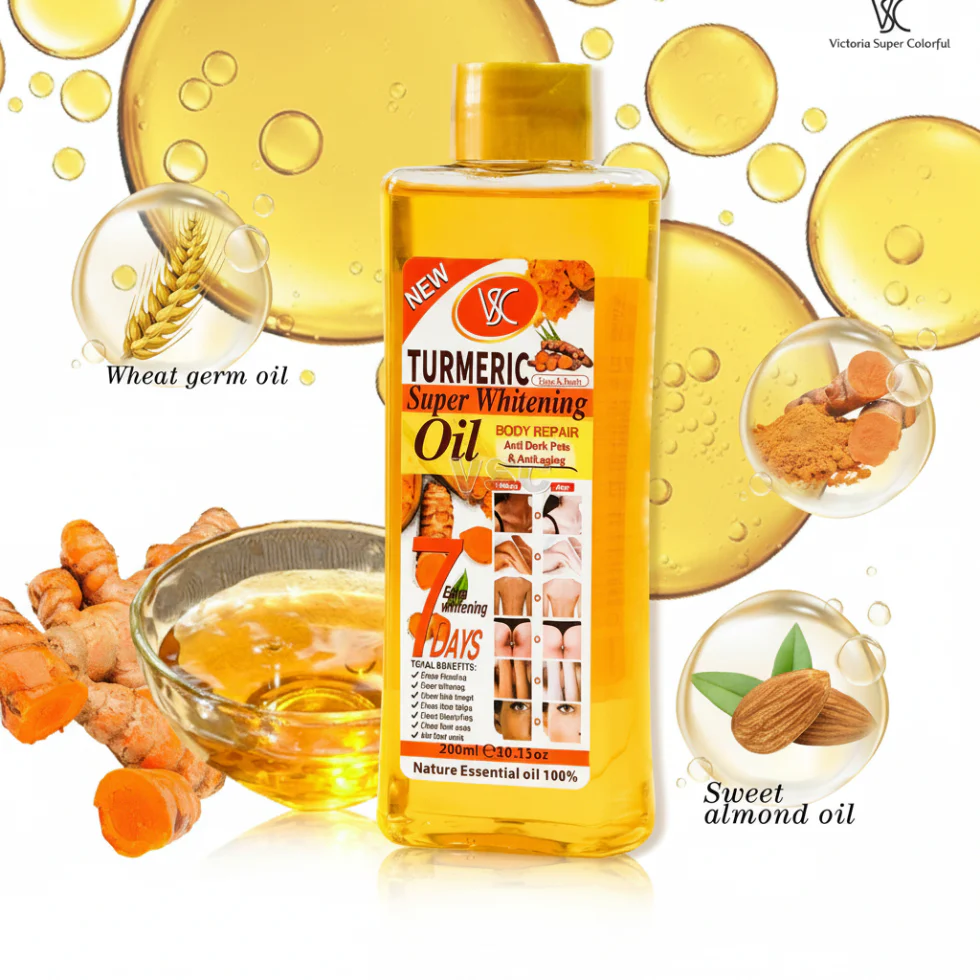 Veet Gold Turmeric Whitening Oil 200ml | Dark Spot & Anti-Aging Care - Image 3