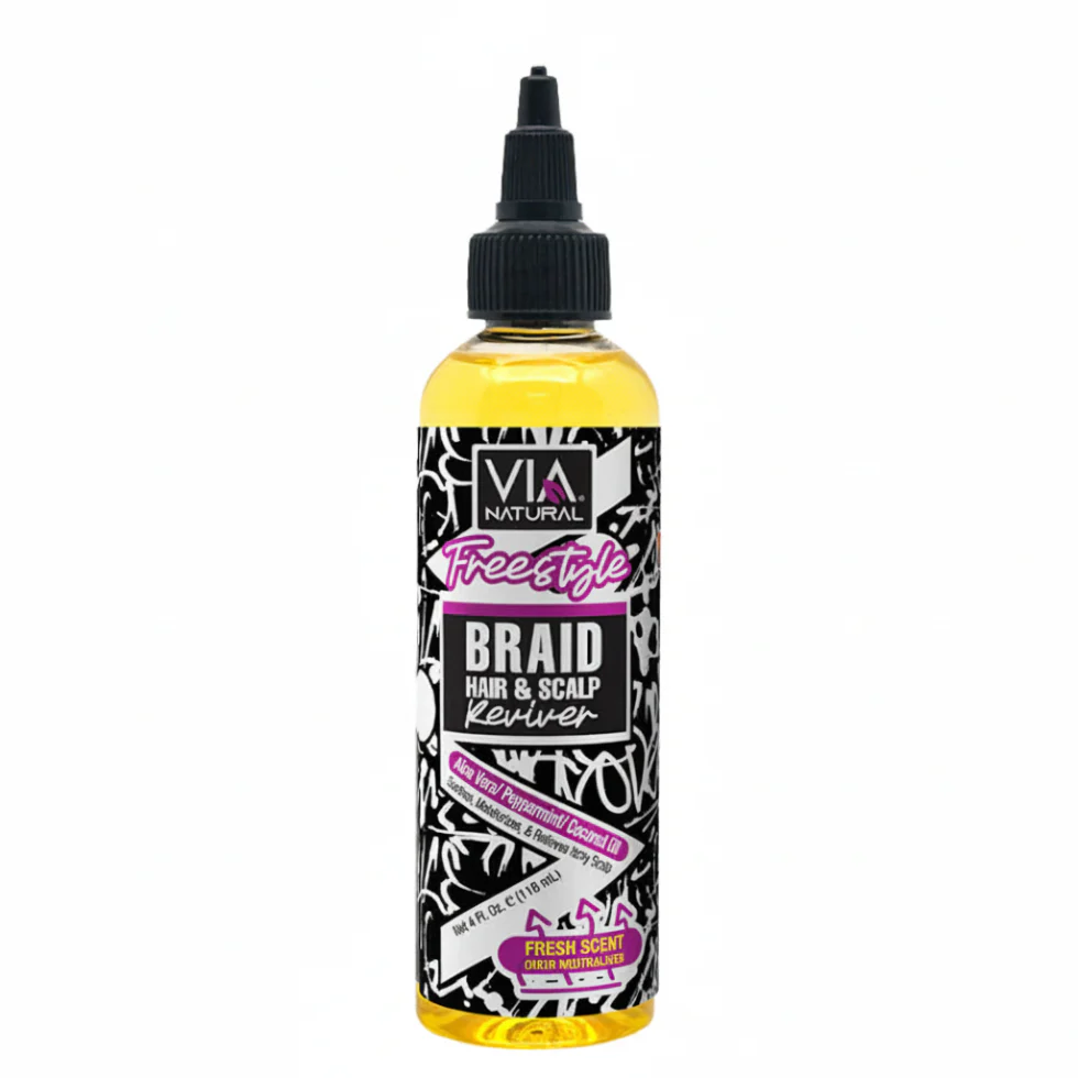 Via Natural Freestyle Braid Hair & Scalp Reviver 4oz | Soothe & Refresh Braids