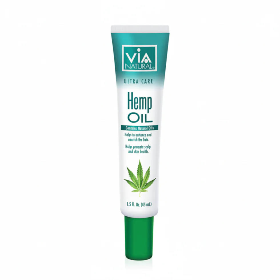 Via Natural Hemp Oil 1.5oz | Strengthens Hair, Scalp & Skin Health Care Oil