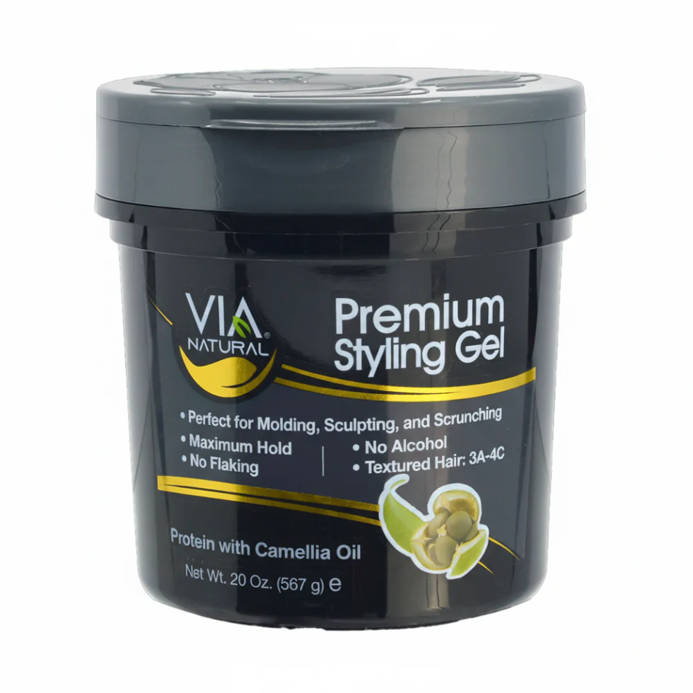 Via Naturals Protein Styling Gel with Camellia Oil 20oz | Max Hold & Shine