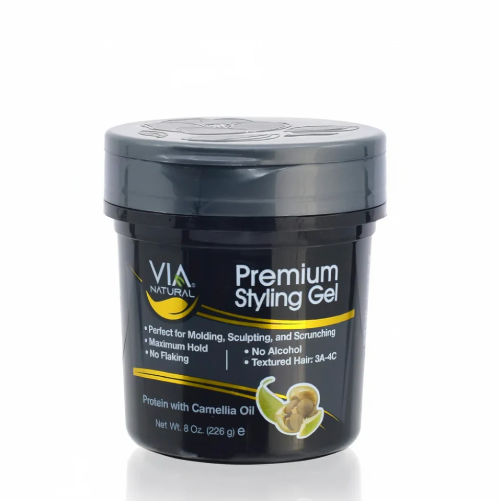 Via Naturals Protein Styling Gel 8oz | Camellia Oil Max Hold & Shine