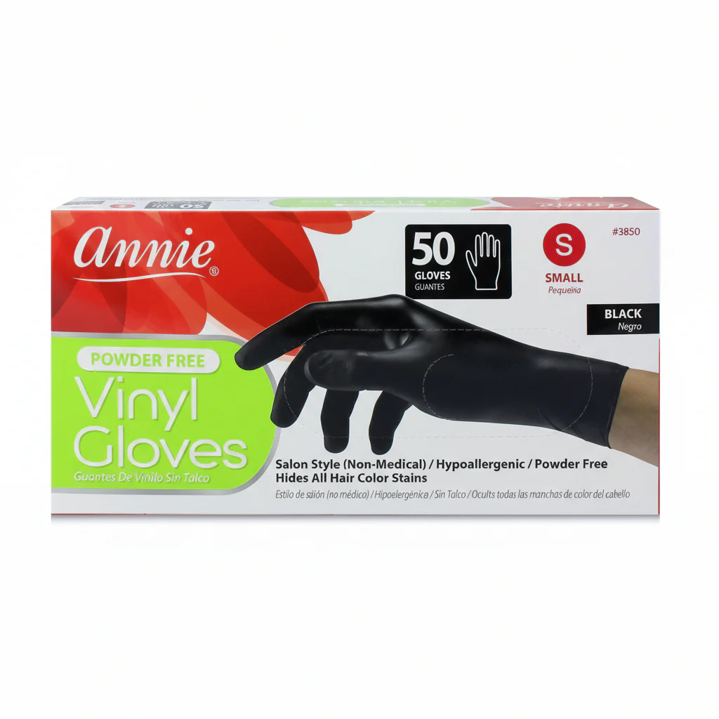 VINYL GLOVES POWDER FREE BLACK 50 PCS | ANNIE