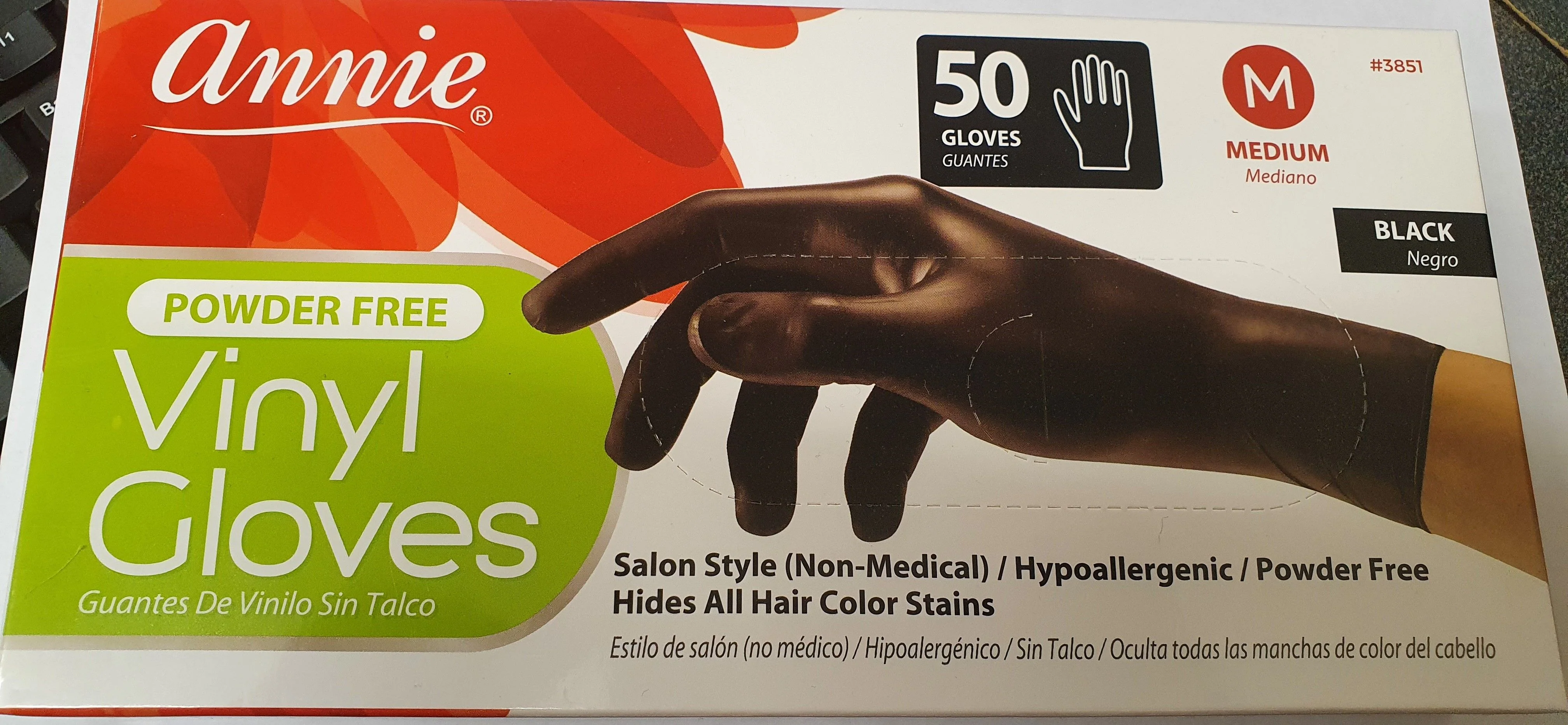 VINYL GLOVES POWDER FREE BLACK 50 PCS | ANNIE - Image 2