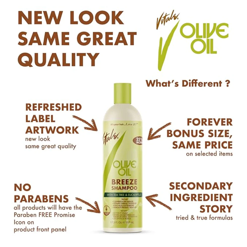 Vitale Olive Oil Anti-Breakage Neutralizing Shampoo 16oz- Strength & pH Balance - Image 2