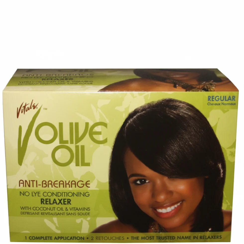 Vitale Olive Oil No Lye Relaxer Regular | Smooth & Strengthen Hair - 1 COMPLETE APPLICATION