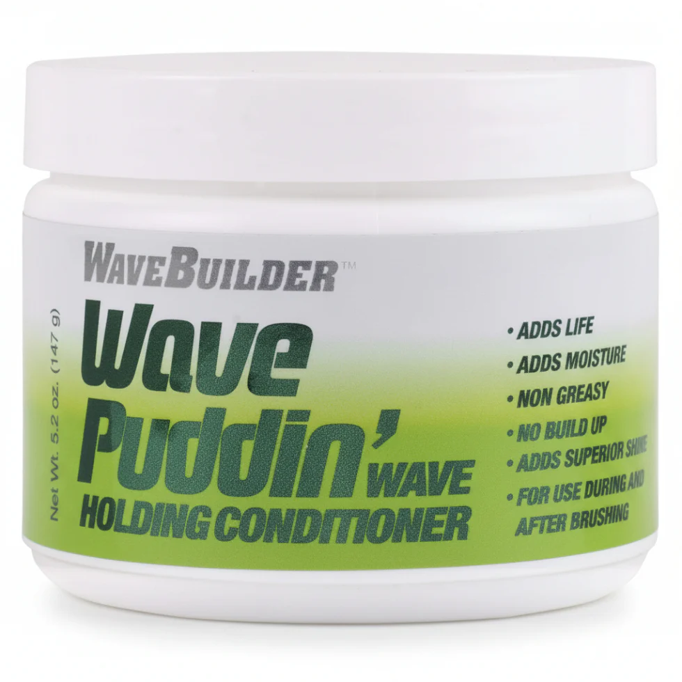Wavebuilder Puddin Natural Wave Pomade 5oz | Define, Moisturize & Enhance Waves