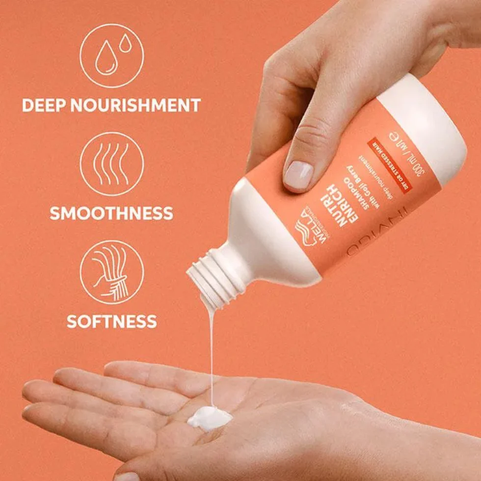 Wella Nutri Enrich Shampoo 300ml | Nourish Dry & Damaged Hair Smooth Repair Care - Image 4