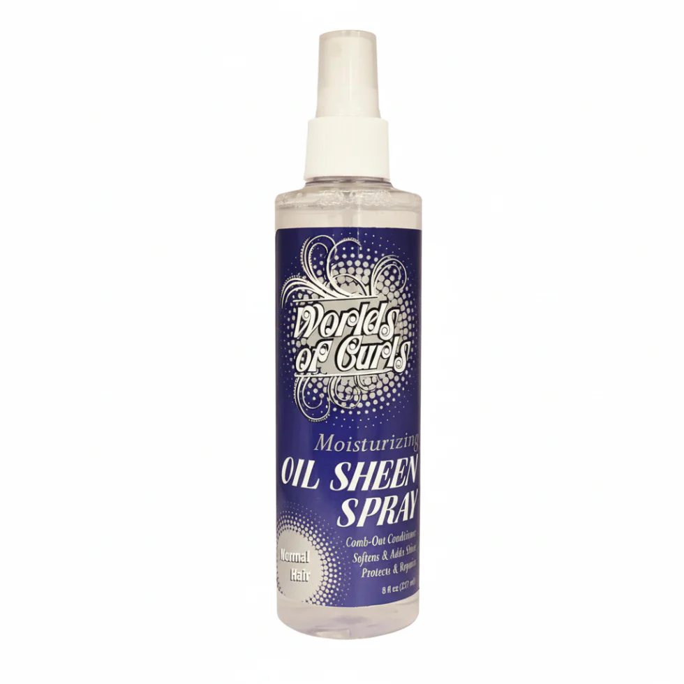 Worlds Of Curls Moisturizing Oil Sheen Spray 237ml | Hydrate, Shine & Detangle Hair